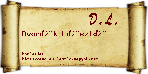 Dvorák László névjegykártya