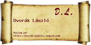 Dvorák László névjegykártya