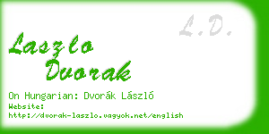 laszlo dvorak business card