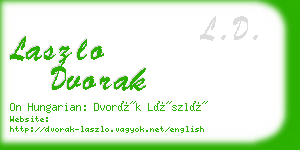 laszlo dvorak business card